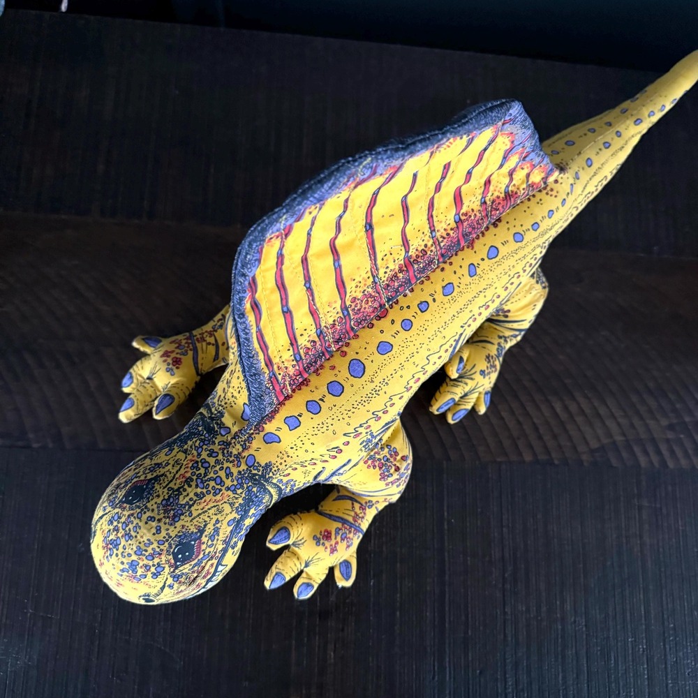 1992 Dimetrodon Applause plush Giant Dinosaur yellow pellet filled 28235 toy‎ - Picture 4 of 10